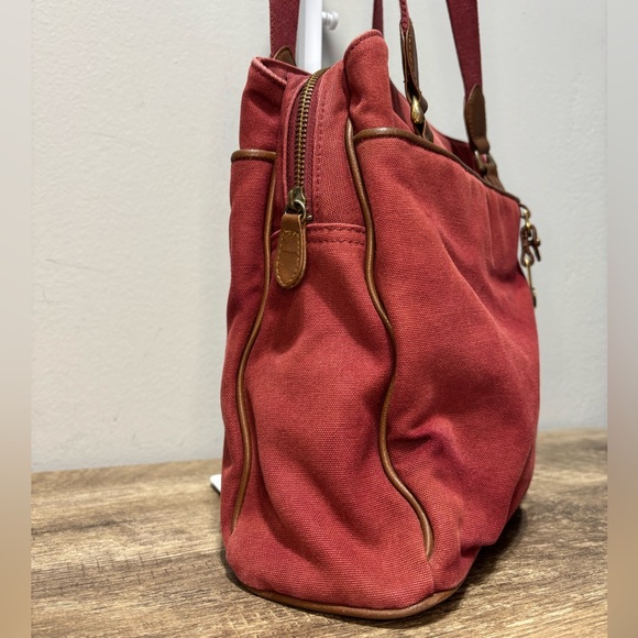 Etienne Aigner Deep Red Canvas Tote - Picture 5 of 13